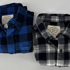 St. John's Bay Classic Fit Flannels Size M TWO PACK 050